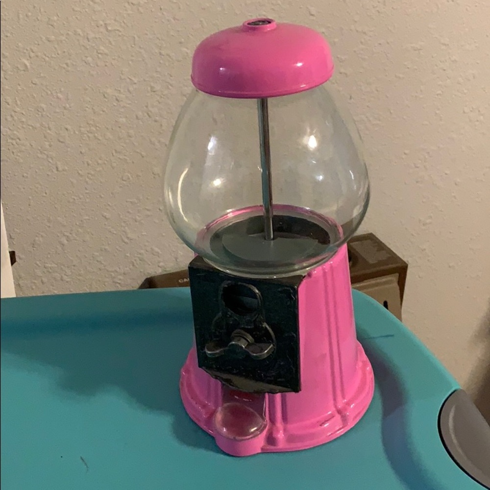 Pink bubble gum machine